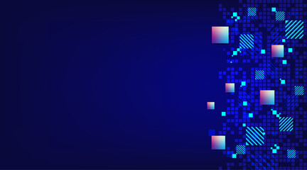 Square pixel digital technology background
