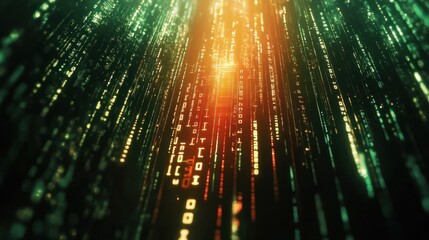 Digital matrix code glowing light abstract background
