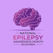 © uazzal - November is Epilepsy Awareness Month, which raises awareness and understanding of the disease and supports those who are affected by it. Vector illustration of background.