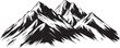 © Rasel's Design - Mountain outline vector with the tree, Mountain range silhouette isolated vector illustration.