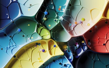 Wall Mural - a 3d render of a stylish, abstract multicolored painting. the painting has a textured background wit