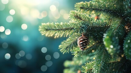 Wall Mural - macro christmas tree background