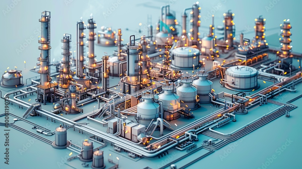 Refinary System Conceptual infographic of refinery operations focusing on hydrotreating ...