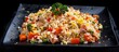 © 2rogan - Fried Rice In Black Plate Train Fried Rice Chinese Style Fried Rice Thai Food