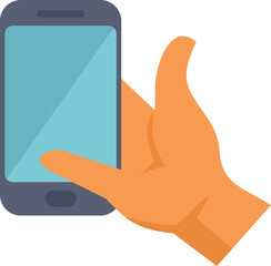 Sticker - Hand is holding a smartphone with a blank screen, perfect for showcasing your mobile app or website design