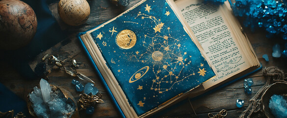 Wall Mural - astrology. astro astrologer calculates natal chart makes forecast of fate tarot cards, fortune telli