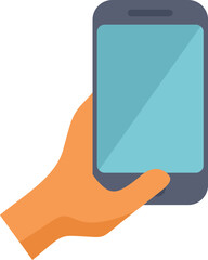 Sticker - Hand is holding a smartphone with a blank screen, perfect for showcasing your mobile app or website design