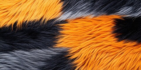 Wall Mural - Orange, Black and Gray Fur Texture