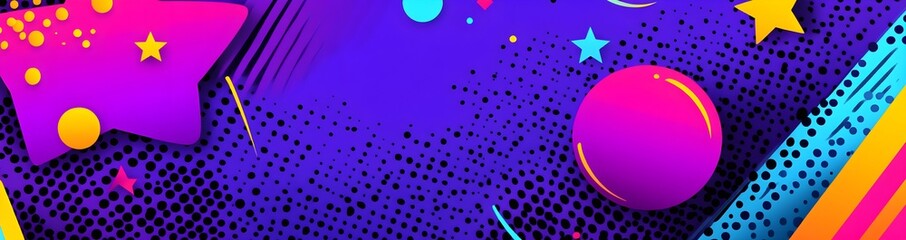 Poster - Abstract Geometric Background with Neon Colors