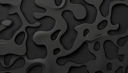 Canvas Print - Abstract Black 3D Background