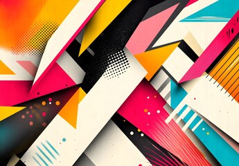 Sticker - Abstract Geometric Design with Vibrant Colors