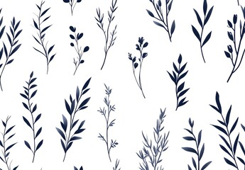 Sticker - Navy Blue Floral Pattern