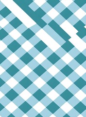 Poster - Teal and White Checkered Pattern