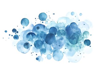 Wall Mural - Abstract Blue Watercolor Circles