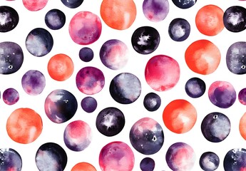 Poster - Abstract Watercolor Circles Pattern