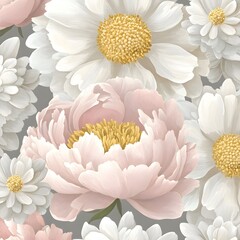 Canvas Print - White and Pink Flowers