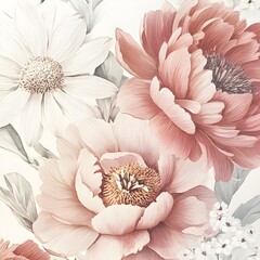 Wall Mural - Delicate Blush Flowers