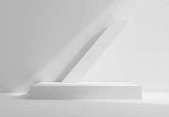 Sticker - Minimalist White Platform with Diagonal Element