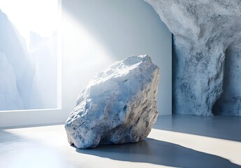 Wall Mural - Single Rock in Minimalist Cave Setting