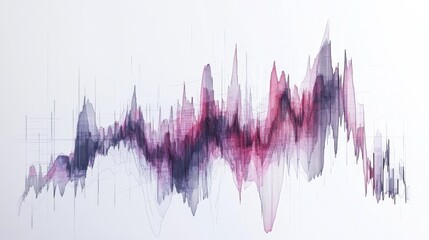 Aufkleber - A digital financial chart showing stock prices fluctuating over time, with a clear focus on the upward trends, set against a minimalist white background.