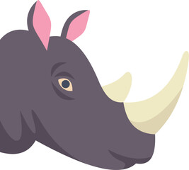 Sticker - Beautiful rhinoceros is showing its impressive horn