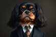© Suphakorn - Cute dog in formal attire, showcasing a blend of elegance and playfulness, perfect for pet-themed projects.