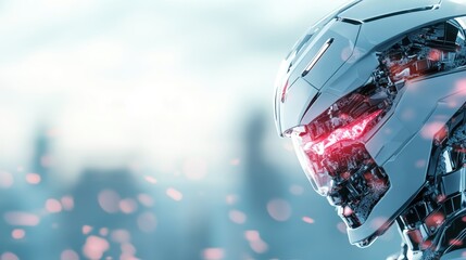 Wall Mural - A robot with a human like form made of shimmering metal and light, highlighting a strategy that integrates futuristic design into its execution.