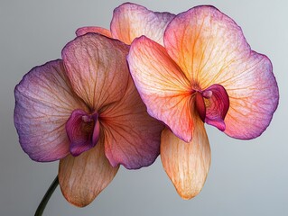 Sticker - Pink and Orange Orchid Flower Close Up