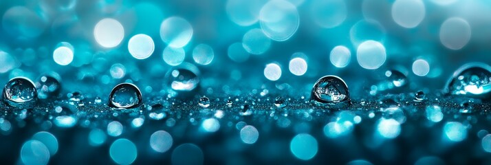 Water Droplets on Blue: A mesmerizing close-up of water's beauty, showcasing the captivating interplay of light, reflection, and the delicate dance of water droplets. This image evokes a sense of tran