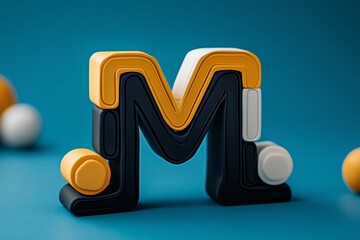 Aufkleber - Minimalist alphabet block design, with clean, simple lines representing early childhood education through playful learning