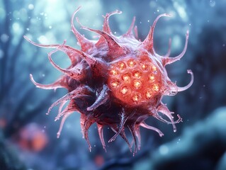 Wall Mural - microscopic view of a cell: a detailed look at biology