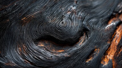 Poster -  A detailed image of a wooden circle with an intricately carved pattern and a central circular hole