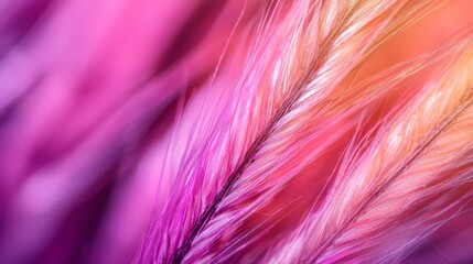 Poster -   pink and orange feathers, with one pink feather atop each orange feather