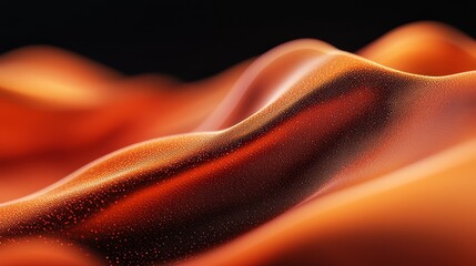 Canvas Print -  A tight shot of an orange backdrop featuring a blurred wave of liquid overlay