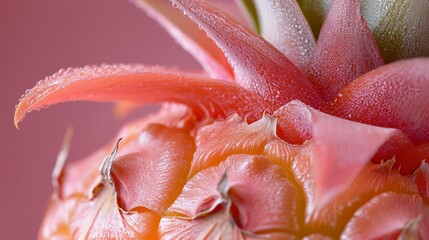 Sticker -  A tight shot of a pink bloom with dewdrops on its petals and at its heart