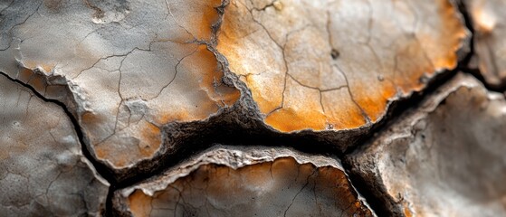 Wall Mural -  A tight shot of a split wood piece, appearing as if severed in two, with yellow paint coating each half