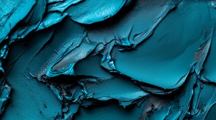 Poster -  A detailed shot of blue paint with numerous blue streaks