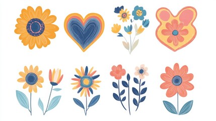 Sticker - Colorful Floral Illustrations