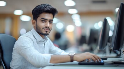 Canvas Print - Young Professional Man in Modern Office