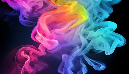 Wall Mural - Vibrant Abstract Dance of Colorful Swirling Smoke