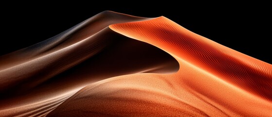 Sticker -  A desert scene with sand dunes in the foreground and a black backdrop