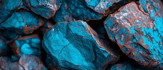 Sticker -  A pile of blue rocks atop another pile in the midst of a larger blue rock stack