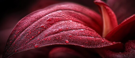 Poster - petals dotted with water droplets, center teeming with them