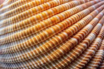 Poster - Striped seashell close-up revealing detailed texture