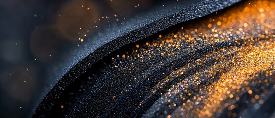 Canvas Print -  A tight shot of a tire adorned with numerous golden flecks against a hazy backdrop