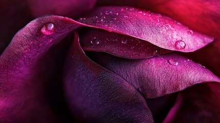 Wall Mural -  A tight shot of a purple flower, adorned with water droplets on its petals, each one glistening with coverage