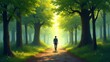 © Firman Dasmir - Person Walking in Serene Forest Path, Symbolizing Stages of Personal Growth and Goal Setting