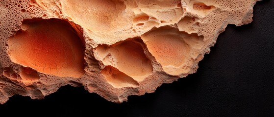 Canvas Print -  A tight shot of a rock, bearing dirt at its top and base