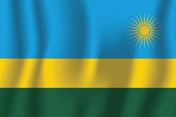 Wall Mural - Realistic Rwanda national flag perfect color, scale, and proportion.