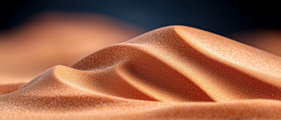 Poster -  A tight shot of a sand dune with its summit hazy in the backdrop